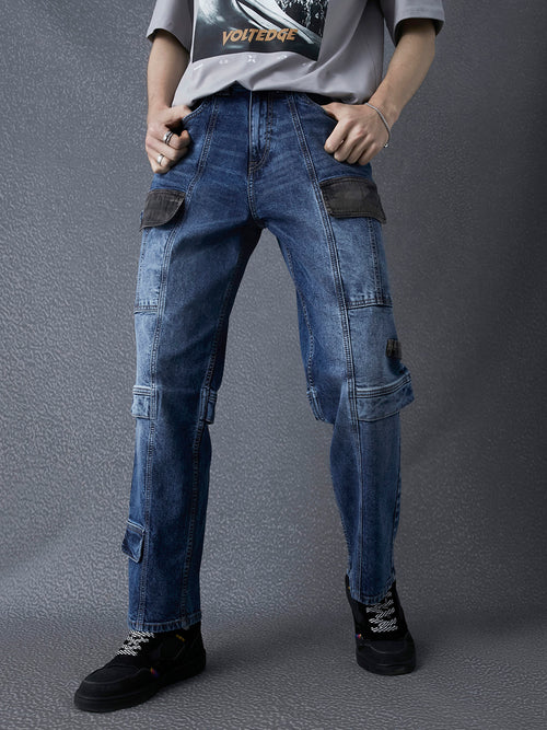 Voltedge Men Solid Cotton Loose Fit Jeans