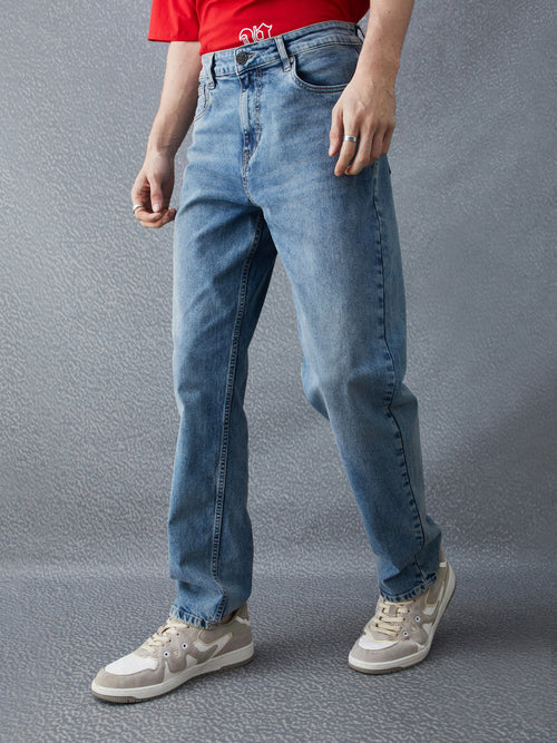 Voltedge Men Solid Cotton Loose Fit Jeans