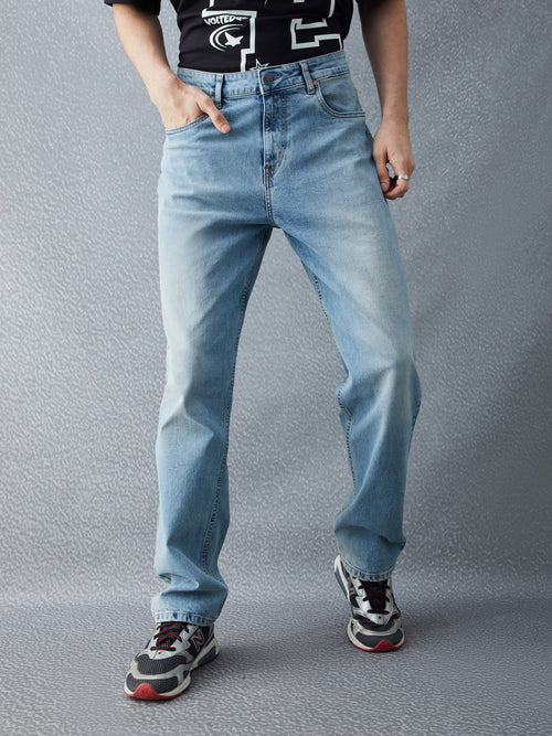 Voltedge Men Solid Cotton Loose Fit Jeans