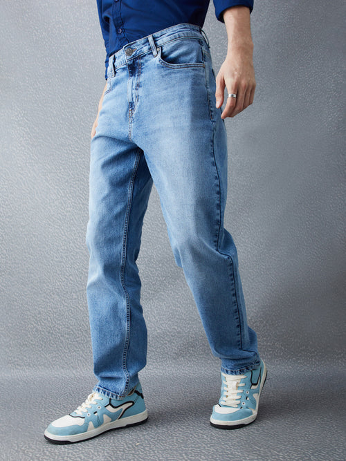 Voltedge Men Solid Cotton Loose Fit Jeans