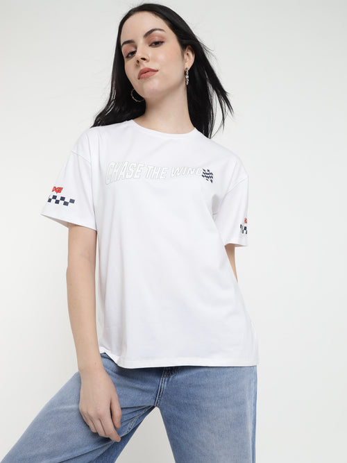 Voltedge Women Graphics Cotton Relaxed Fit Half Sleev T-Shirt