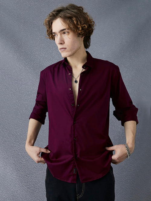 Voltedge Men Solid Cotton Relaxed Fit Full Sleave Shirt