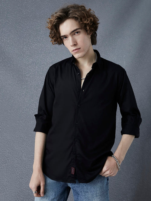 Voltedge Men Solid Cotton Relaxed Fit Full Sleave Shirt