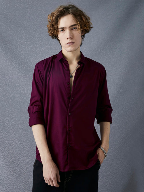 Voltedge Men Solid Cotton Relaxed Fit Full Sleave Shirt