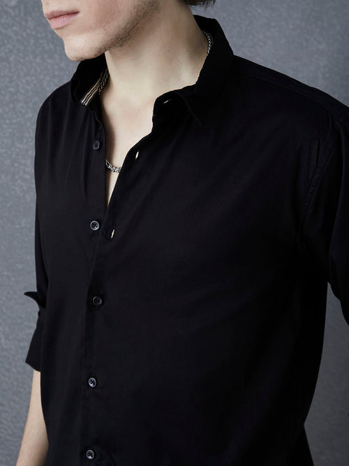 Voltedge Men Solid Cotton Relaxed Fit Full Sleave Shirt