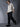 Men Relaxed Fit Cotton Textured Check Mandarin Collar Beige White Cotton Plaid Shirt