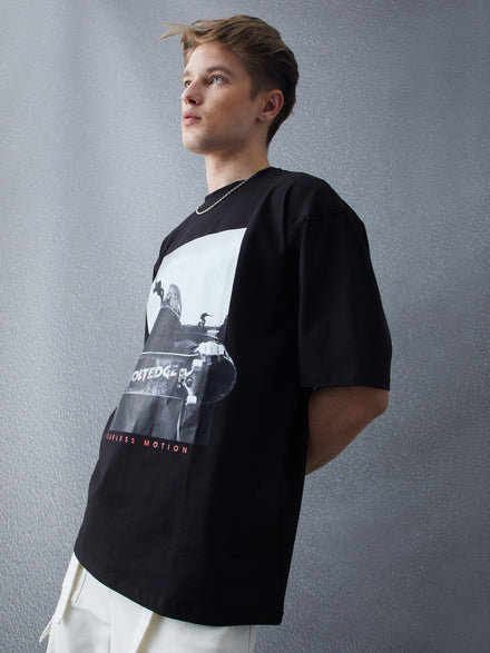 Voltedge Men Graphics Cotton Relaxed Fit Half Sleev T-Shirt