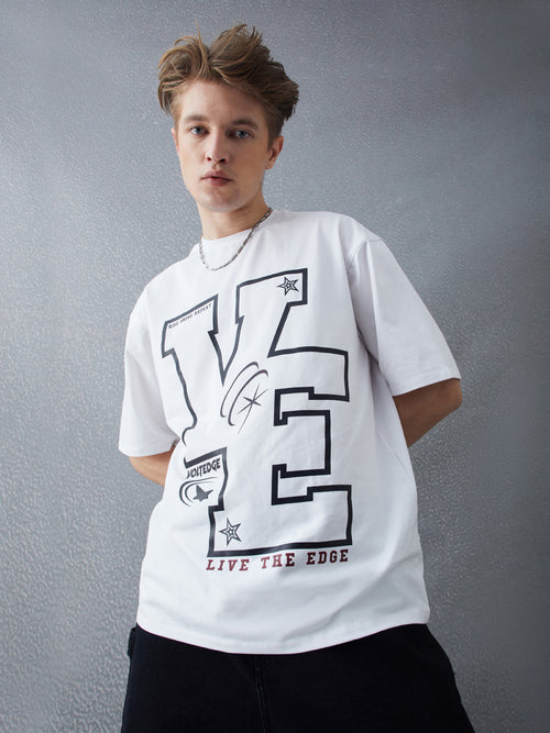 Voltedge Men Graphics Cotton Relaxed Fit Half Sleev T-Shirt