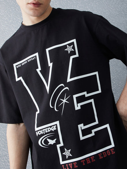 Voltedge Men Graphics Cotton Relaxed Fit Half Sleev T-Shirt