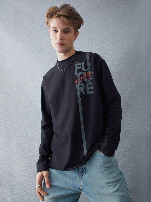 Voltedge Men Graphics Cotton Relaxed Fit Half Sleev T-Shirt