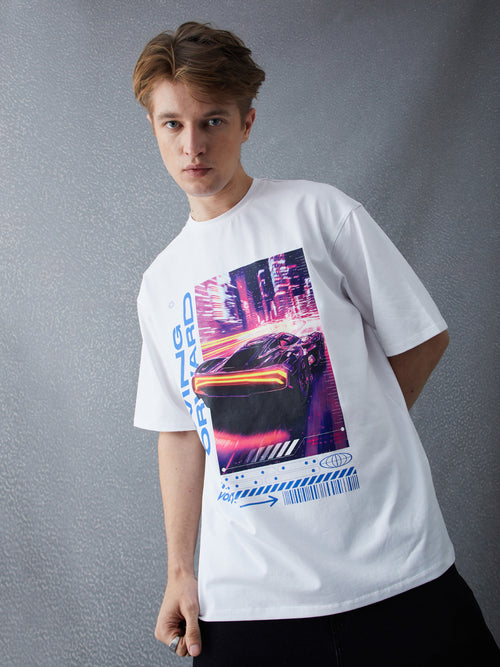 Voltedge Men Graphics Cotton Relaxed Fit Half Sleev T-Shirt