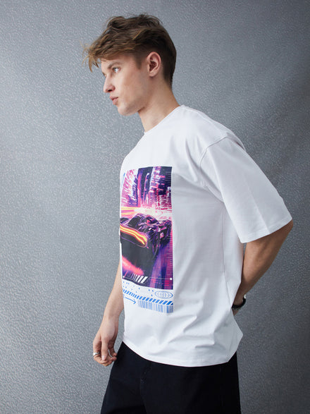 Voltedge Men Graphics Cotton Relaxed Fit Half Sleev T-Shirt