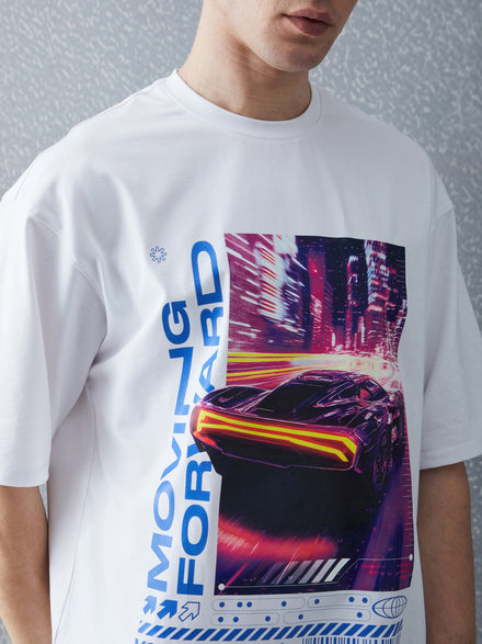 Voltedge Men Graphics Cotton Relaxed Fit Half Sleev T-Shirt