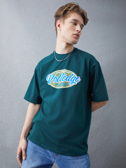 Voltedge Men Graphics Cotton Relaxed Fit Full Sleave T-Shirt
