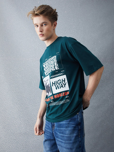 Voltedge Men Graphics Cotton Relaxed Fit Half Sleev T-Shirt