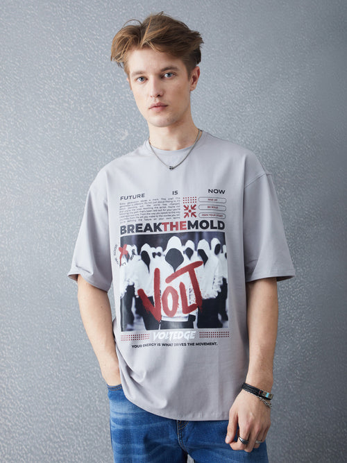 Voltedge Men Graphics Cotton Relaxed Fit Half Sleev T-Shirt