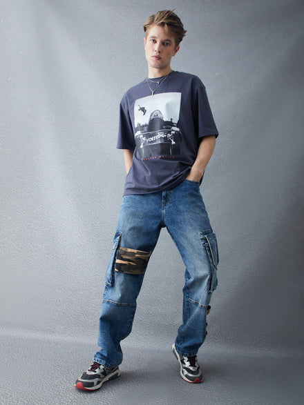 Voltedge Men Graphics Cotton Oversize Half Sleev T-Shirt