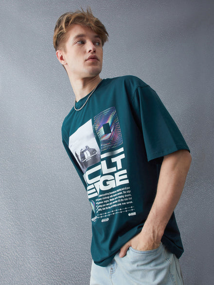 Voltedge Men Graphics Cotton Relaxed Fit Half Sleev T-Shirt
