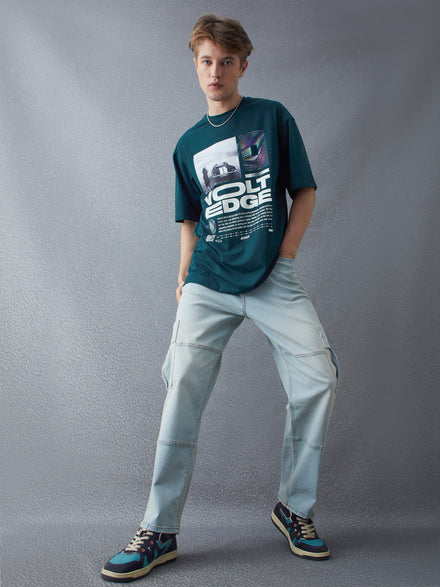 Voltedge Men Graphics Cotton Relaxed Fit Half Sleev T-Shirt
