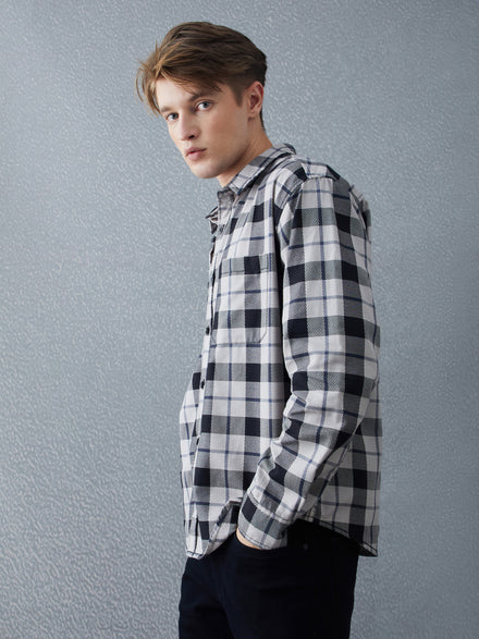 Voltedge Men Checked Cotton Relaxed Fit Full Sleeve Shirt