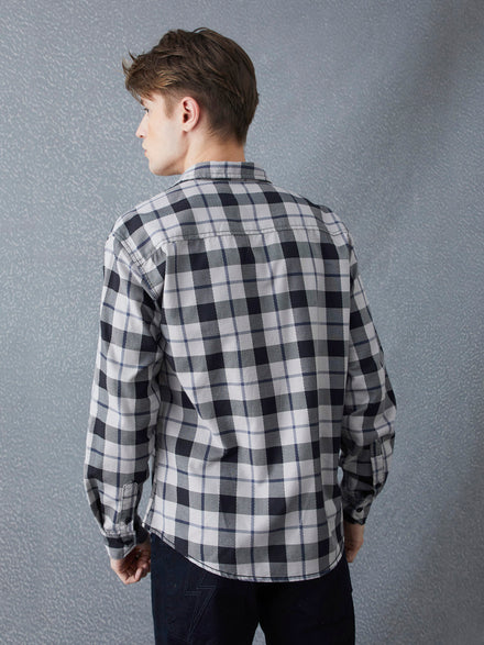 Voltedge Men Checked Cotton Relaxed Fit Full Sleeve Shirt