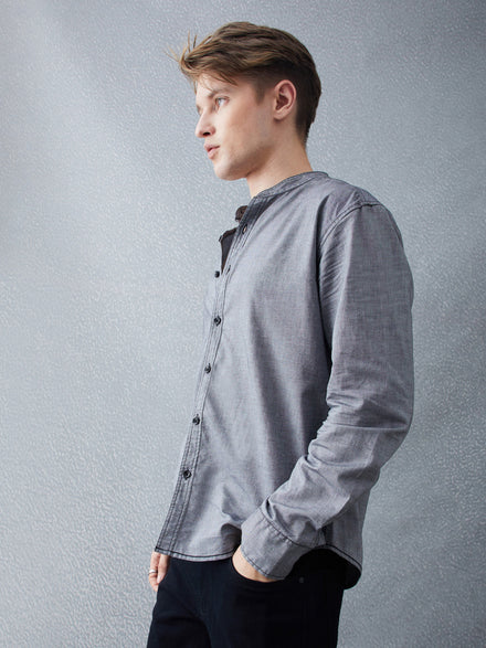 Voltedge Men Solid Cotton Relaxed Fit Full Sleeve Shirt