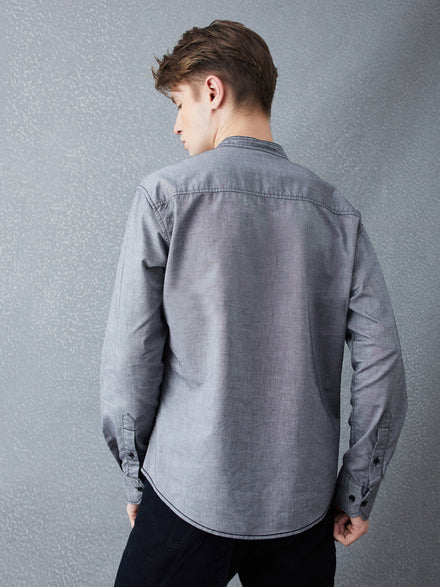 Voltedge Men Solid Cotton Relaxed Fit Full Sleeve Shirt