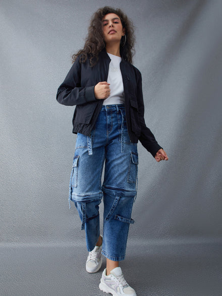 Voltedge Women Solid Cotton Relaxed Fit Full Sleave Jacket
