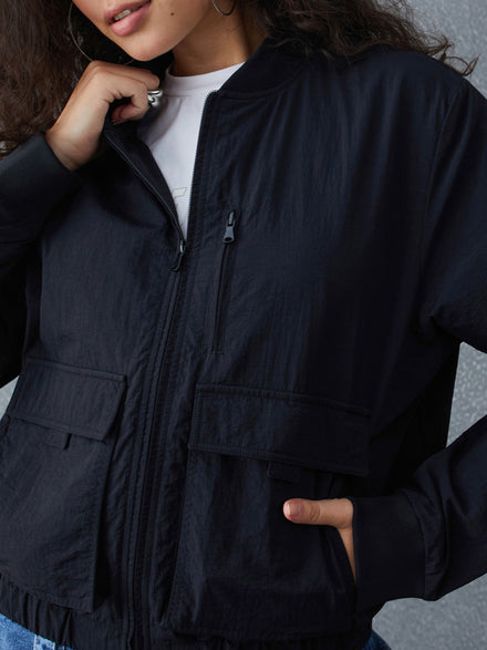 Voltedge Women Solid Cotton Relaxed Fit Full Sleave Jacket