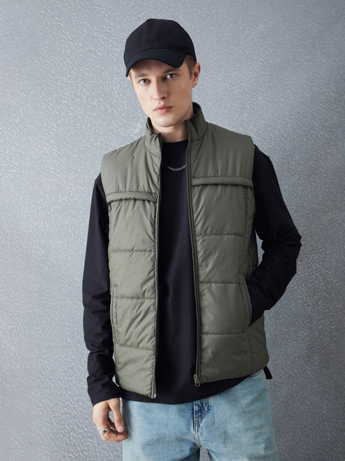 Voltedge Men Solid Cotton Relaxed Fit Sleeveless Jacket