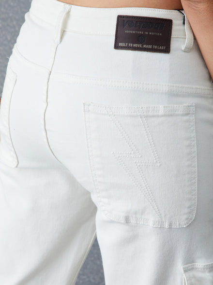 Voltedge Women Solid Cotton Loose Fit Detachable Jeans