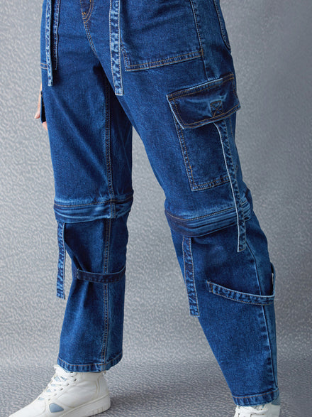 Voltedge Women Solid Cotton Loose Fit Detachable  Jeans