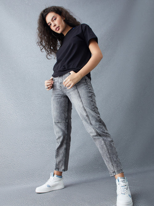 Voltedge Women Solid Cotton Tapered Fit  Jeans