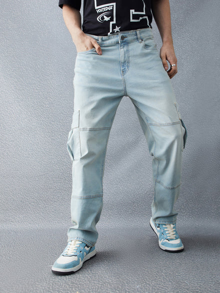 Voltedge Men Solid Cotton Stretch Relaxed Fit Jeans