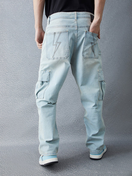 Voltedge Men Solid Cotton Stretch Relaxed Fit Jeans