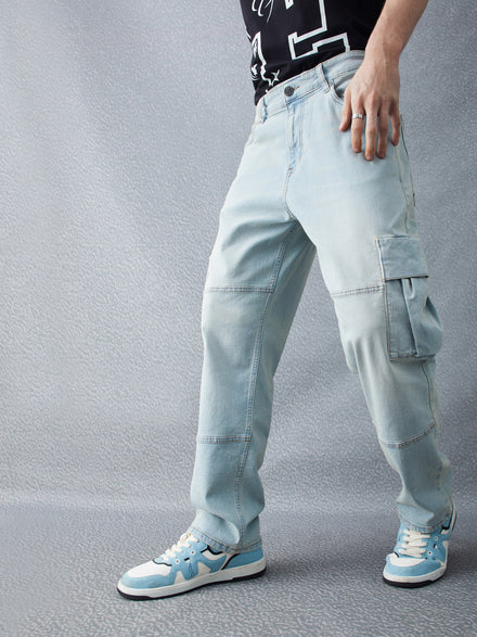 Voltedge Men Solid Cotton Stretch Relaxed Fit Jeans