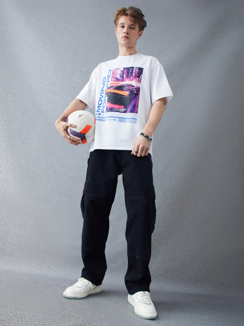 Voltedge Men Solid Cotton Wide Leg  Jeans