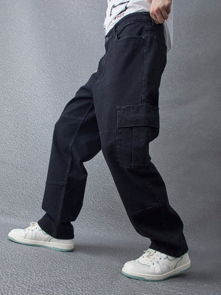 Voltedge Men Solid Cotton Wide Leg  Jeans