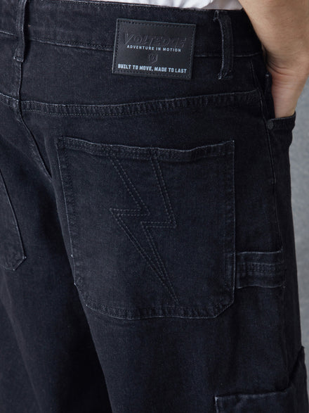 Voltedge Men Solid Cotton Wide Leg  Jeans