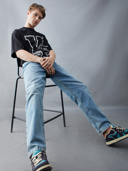 Voltedge Men Solid Cotton Loose Fit  Jeans