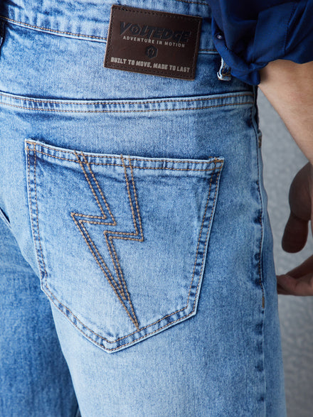 Voltedge Men Solid Cotton Loose Fit  Jeans