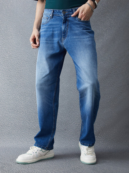 Voltedge Men Solid Cotton Wide Leg  Jeans