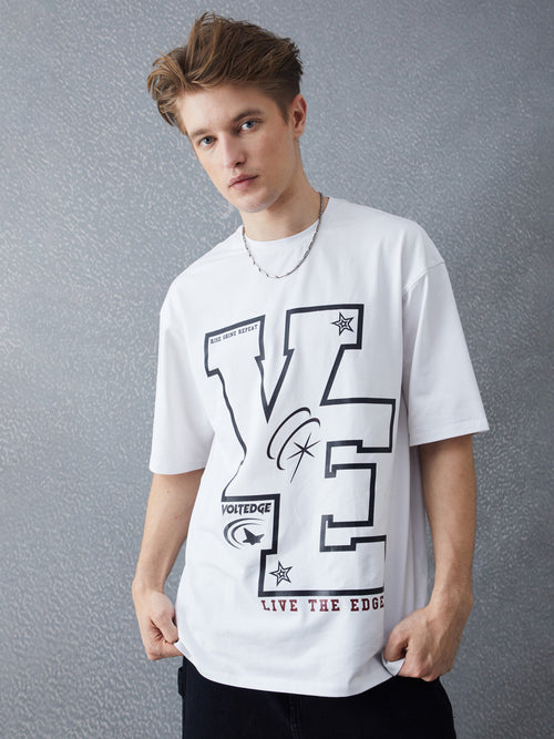 Voltedge Men Graphics Cotton Relaxed Fit Half Sleev T-Shirt