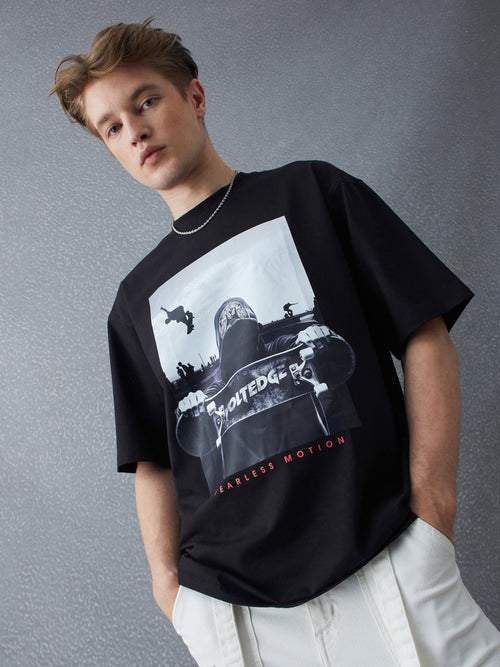 Voltedge Men Graphics Cotton Relaxed Fit Half Sleev T-Shirt