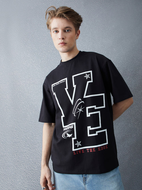 Voltedge Men Graphics Cotton Relaxed Fit Half Sleev T-Shirt