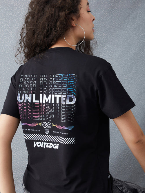 Voltedge Women Graphics Cotton Relaxed Fit Half Sleev T-Shirt