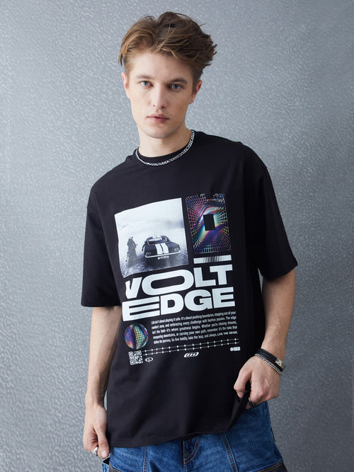 Voltedge Men Graphics Cotton Relaxed Fit Half Sleev T-Shirt