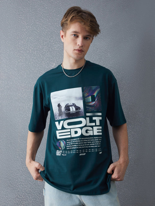 Voltedge Men Graphics Cotton Relaxed Fit Half Sleev T-Shirt