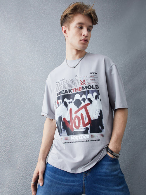 Voltedge Men Graphics Cotton Relaxed Fit Half Sleev T-Shirt