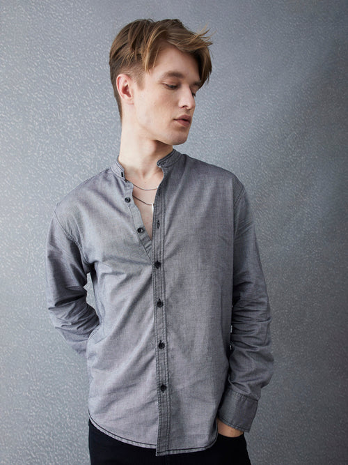 Voltedge Men Solid Cotton Relaxed Fit Full Sleeve Shirt